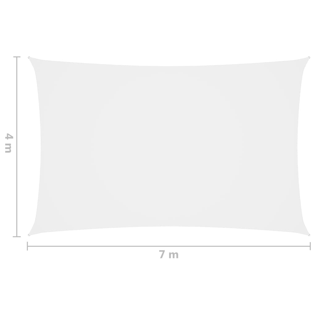 vidaXL Uždanga nuo saulės, balta, 4x7m, oksfordo audinys, stačiakampė