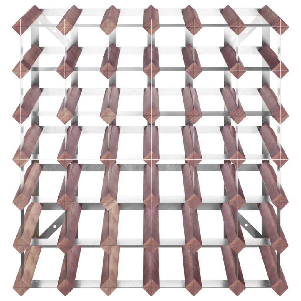 vidaXL Vyno laikiklis 42 buteliams, rudas, pušies medienos masyvas