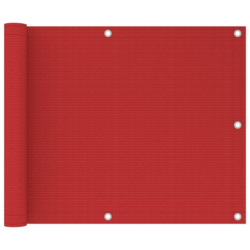 vidaXL Balkono pertvara, raudonos spalvos, 75x300cm, HDPE