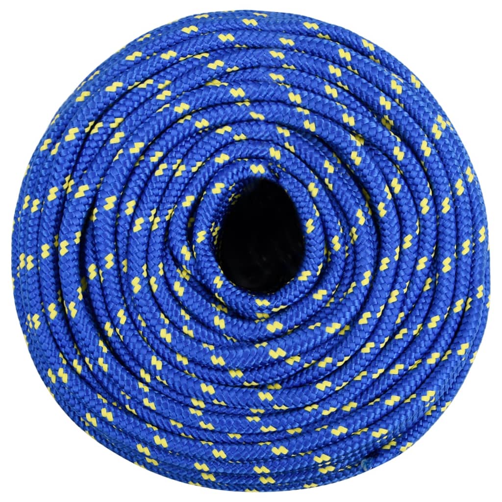 vidaXL Valties virvė, mėlynos spalvos, 10mm, 25m, polipropilenas