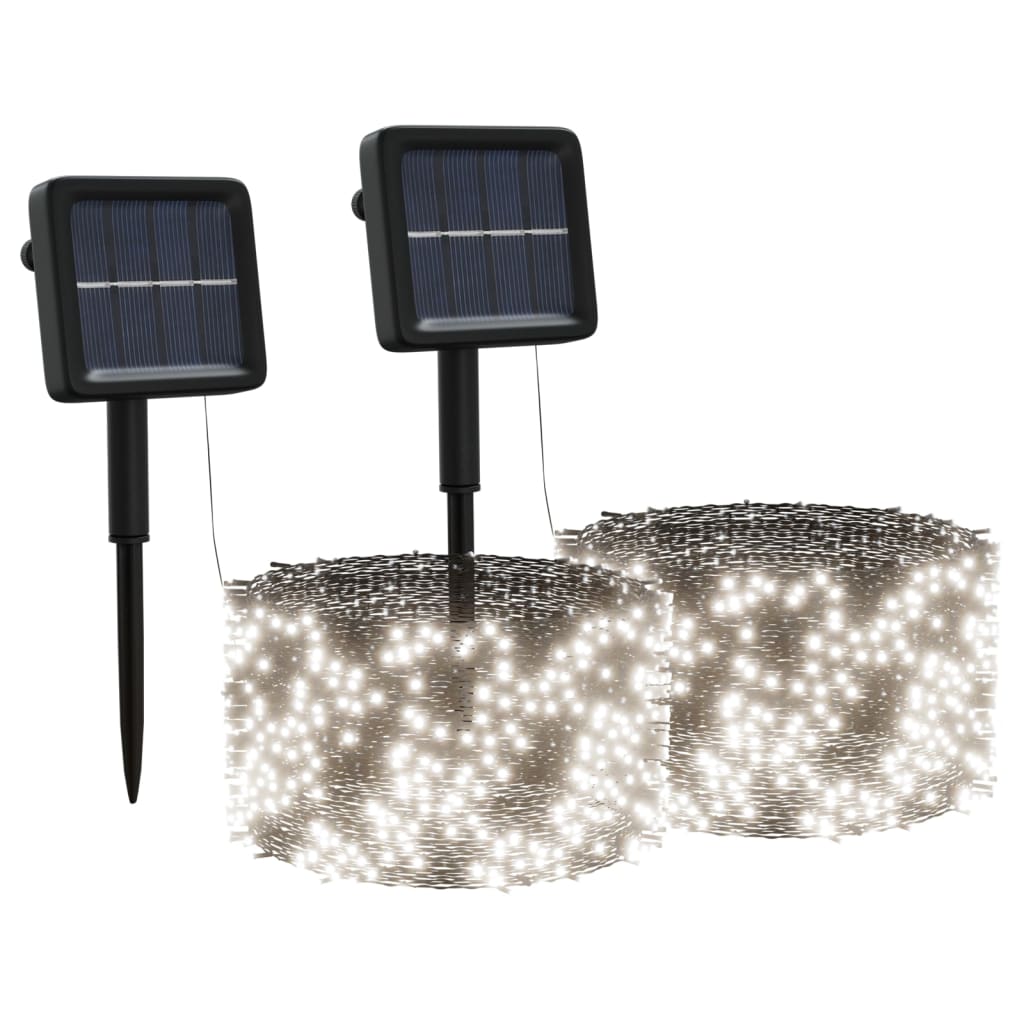 vidaXL Saulės energija įkraunamos LED lempučių girliandos, 2vnt.