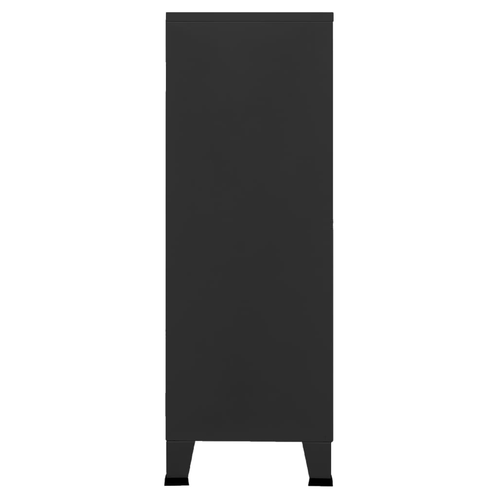 vidaXL Sandėliavimo spintelė, juoda, 75x40x115cm, metalas, pramoninė