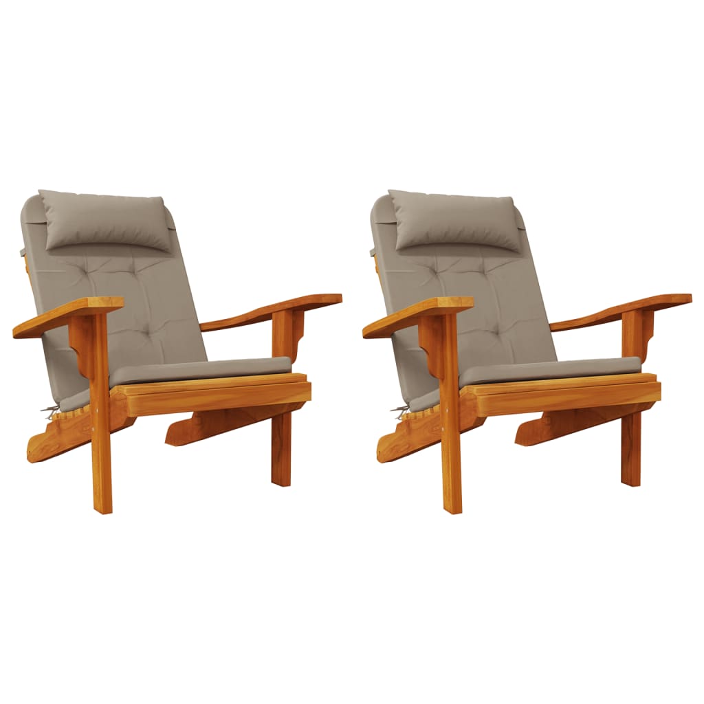 vidaXL Adirondack kėdės pagalvėlės, 2vnt., taupe, oksfordo audinys