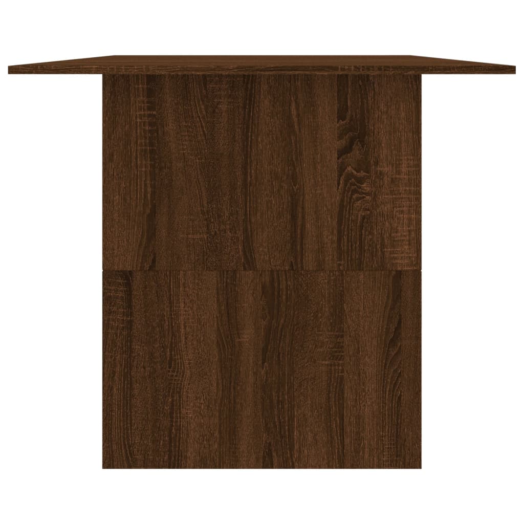 vidaXL Valgomojo stalas, rudas ąžuolo, 180x90x76cm, apdirbta mediena