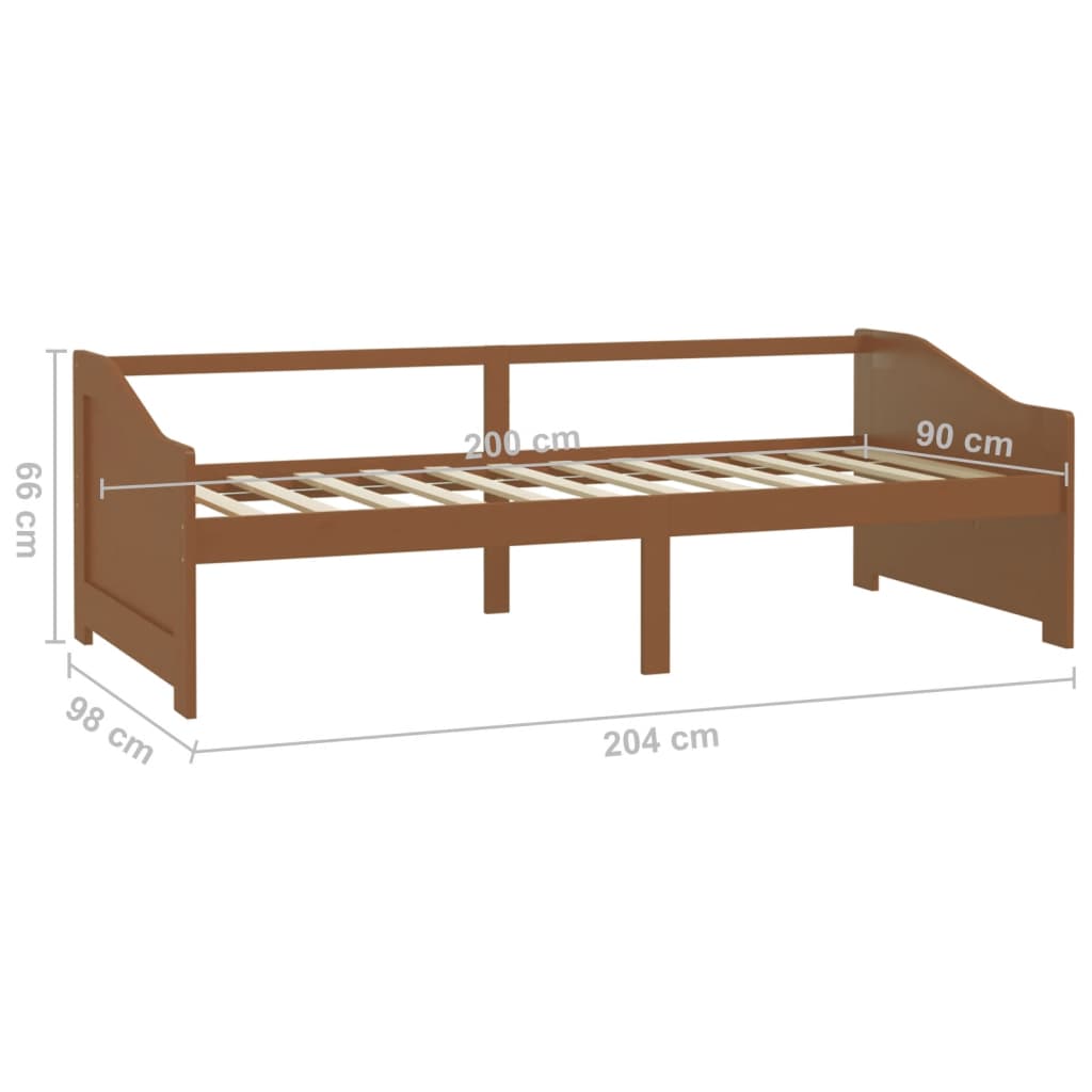 vidaXL Trivietė lova, medaus ruda, 90x200cm, pušies medienos masyvas