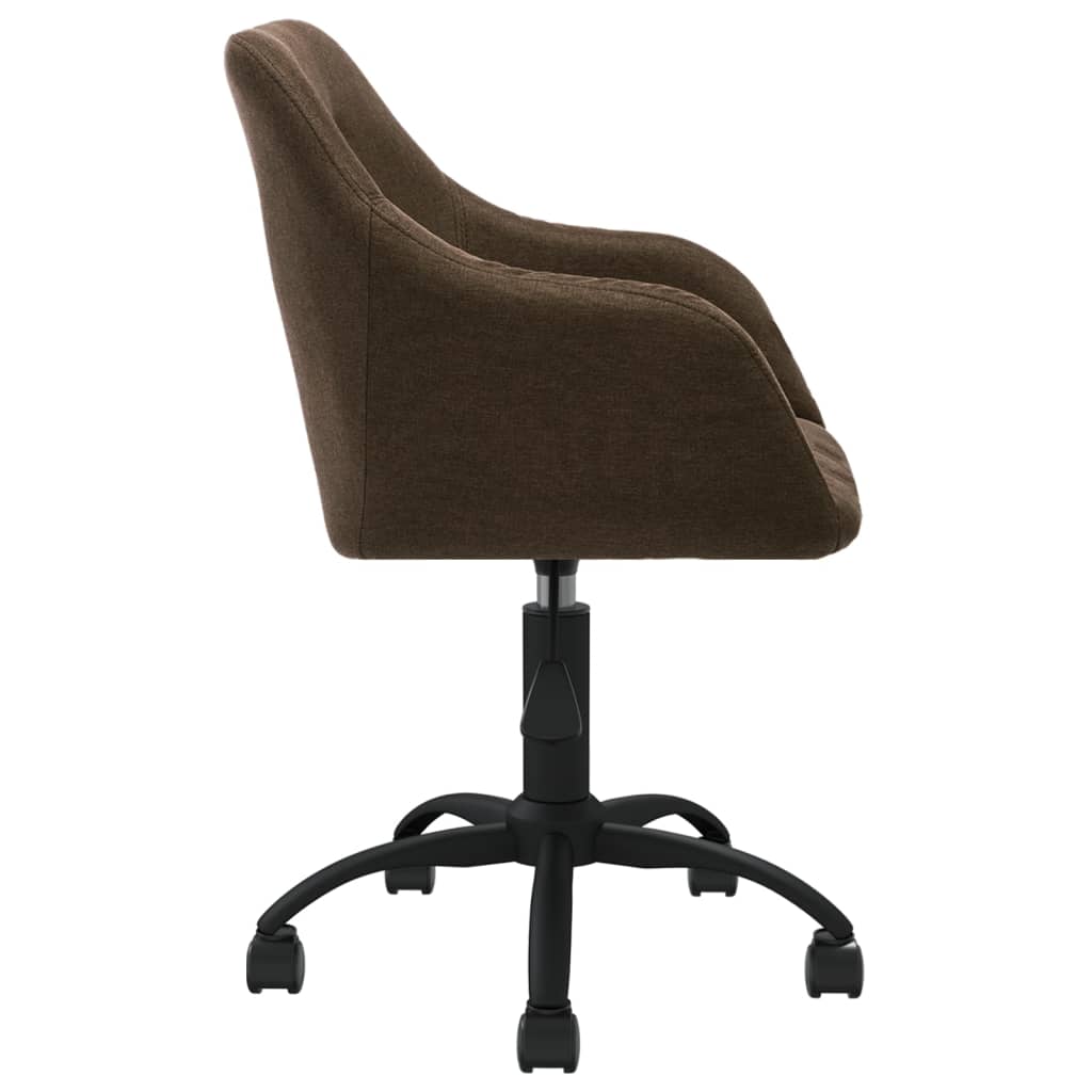 vidaXL Pasukama biuro kėdė, tamsiai rudos spalvos, audinys