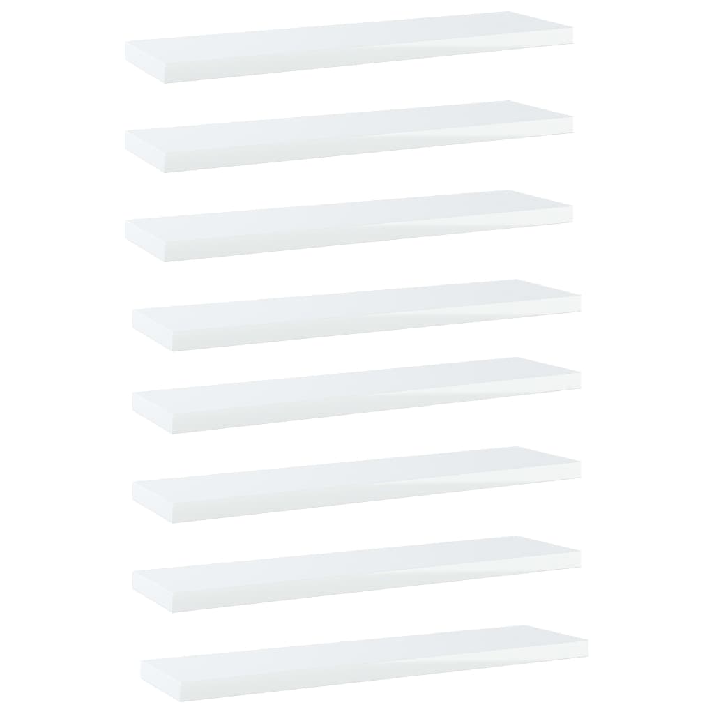 vidaXL Knygų lentynos plokštės, 8vnt., baltos, 40x10x1,5cm, MDP