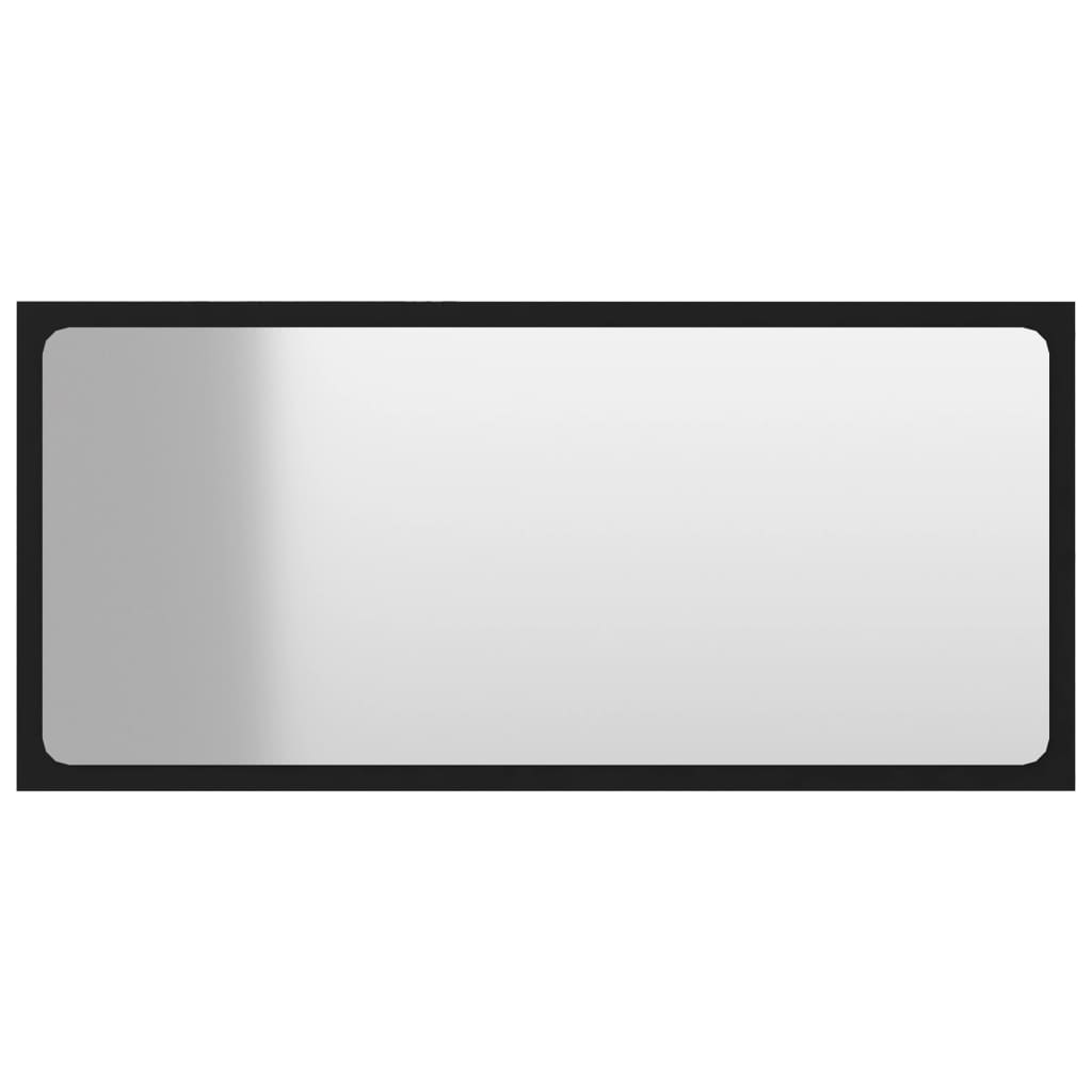 vidaXL Vonios kambario veidrodis, juodos spalvos, 80x1,5x37cm, MDP
