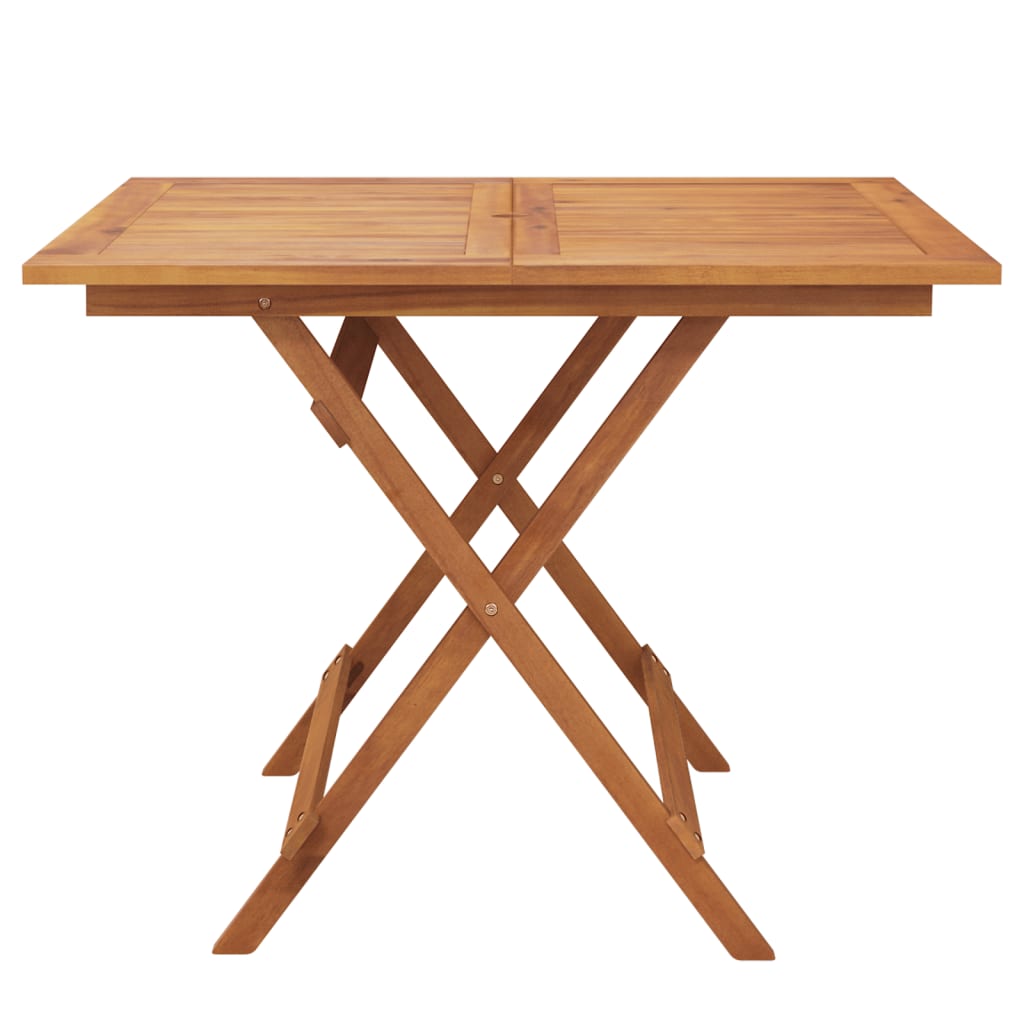 vidaXL Sulankstomas sodo stalas, 90x90x75cm, akacijos medienos masyvas