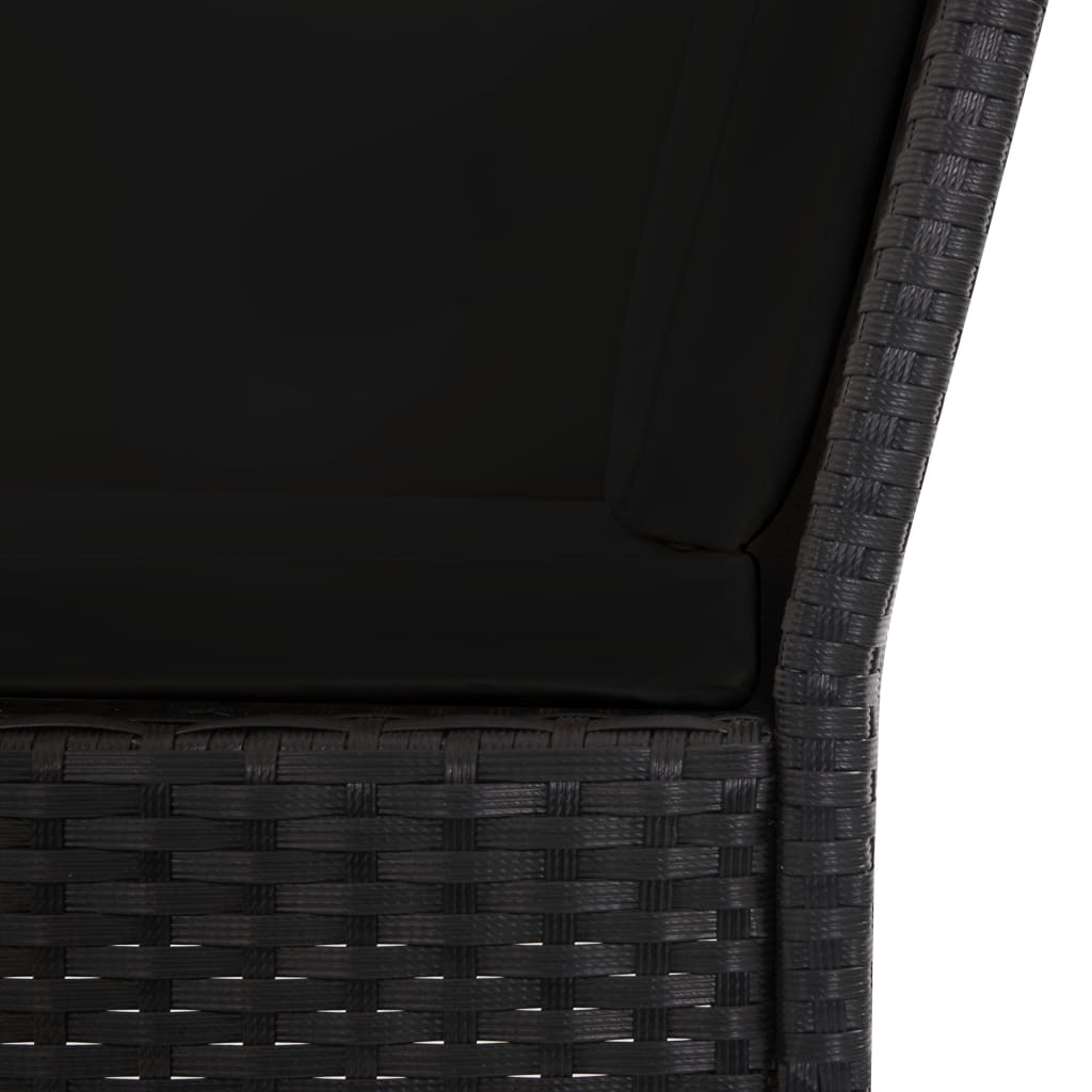 vidaXL Sodo poilsio komplektas su pagalvėmis, 6 dalių, juodas, ratanas