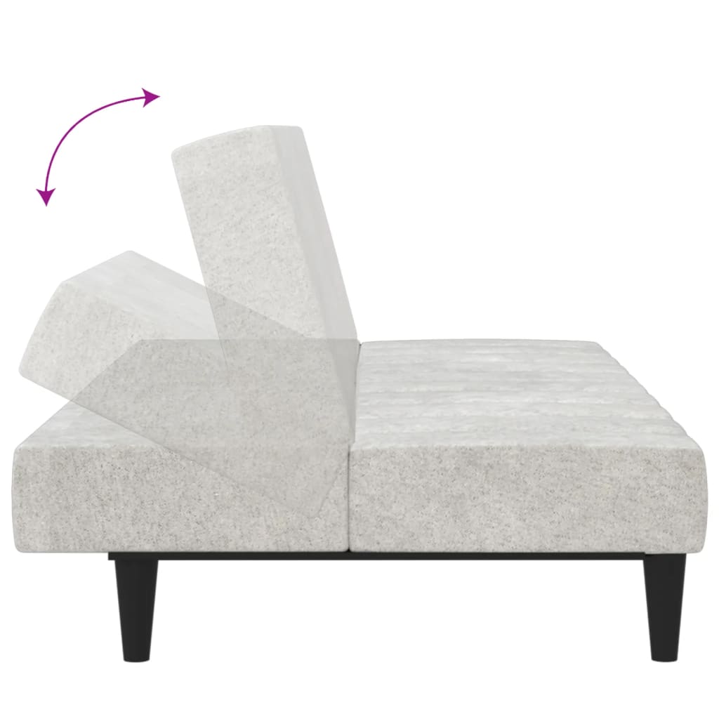 vidaXL Dvivietė sofa-lova, šviesiai pilka, mikropluošto audinys