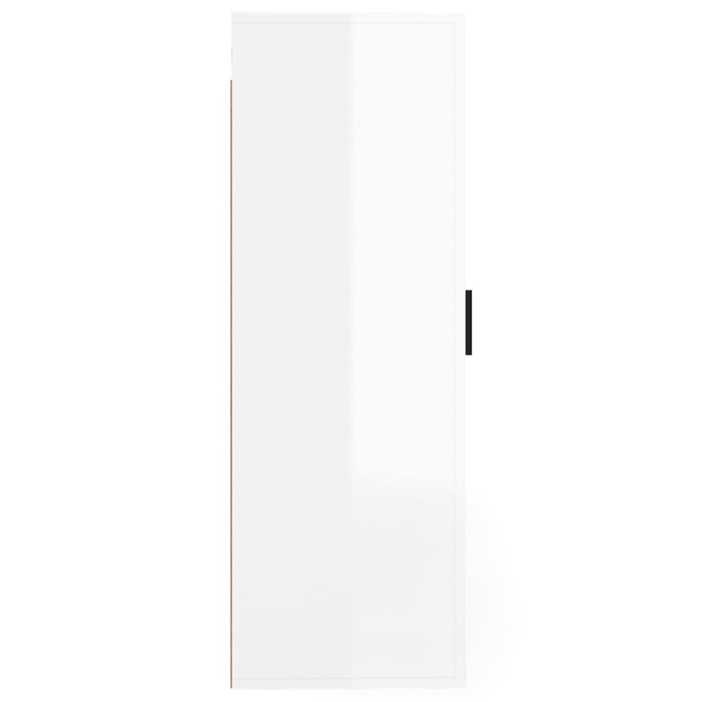 vidaXL Sieninė televizoriaus spintelė, balta, 40x34,5x100cm, blizgi
