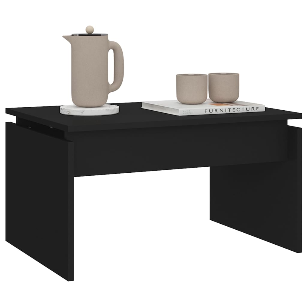 vidaXL Kavos staliukas, juodos spalvos, 68x50x38cm, apdirbta mediena
