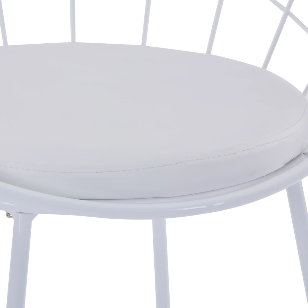 vidaXL Valgomojo kėdės, 2vnt., baltos spalvos, plienas