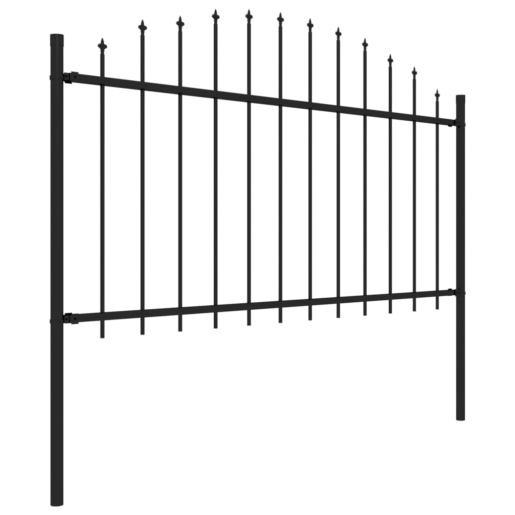 vidaXL Lauko tvora su iečių viršug., juoda, (1,25-1,5)x1,7m, plienas