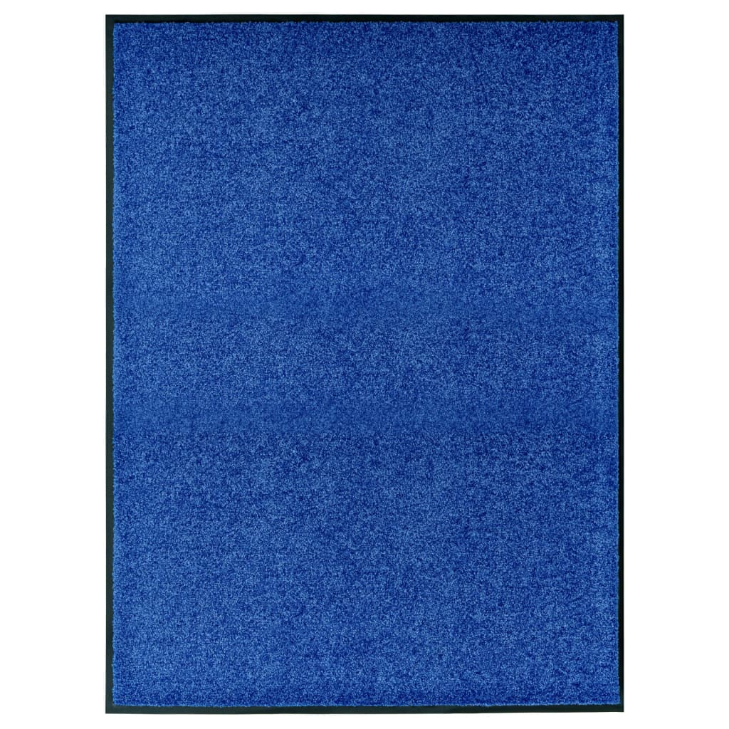 vidaXL Durų kilimėlis, mėlynos spalvos, 90x120cm, plaunamas