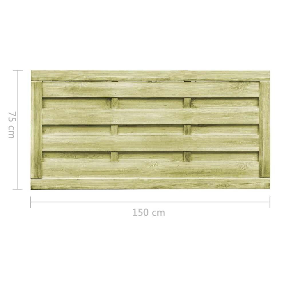 vidaXL Sodo vartai, 2vnt., žali, 150x75cm, impregnuota pušies mediena