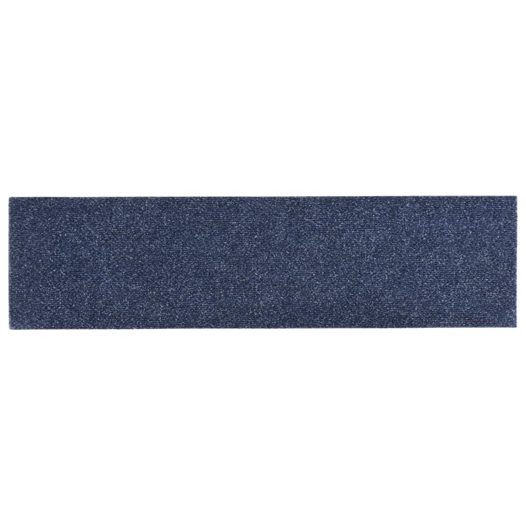 vidaXL Lipnūs laiptų kilimėliai, 15vnt., pilkai mėlyni, 76x20cm