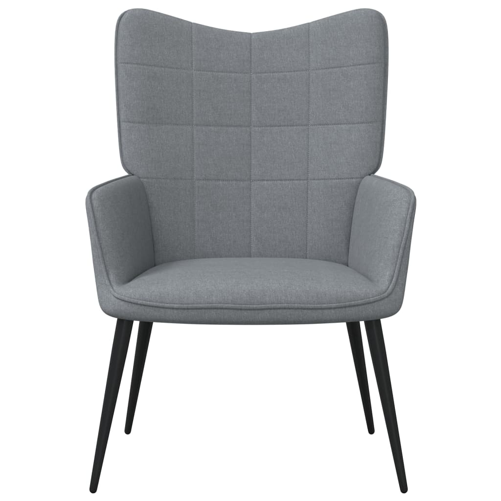 vidaXL Poilsio kėdė su pakoja, šviesiai pilka, audinys