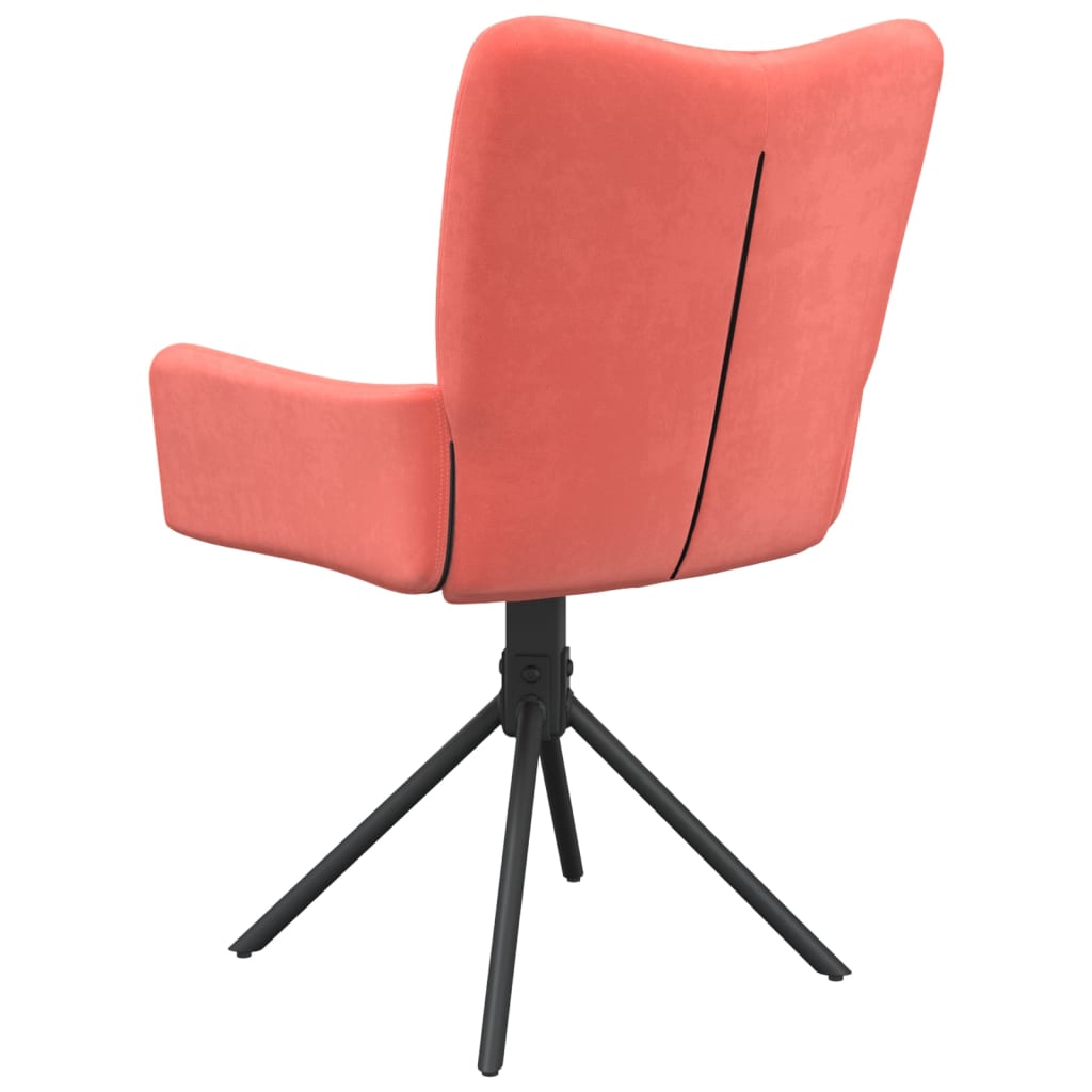 vidaXL Pasukamos valgomojo kėdės, 2vnt., rožinės spalvos, aksomas