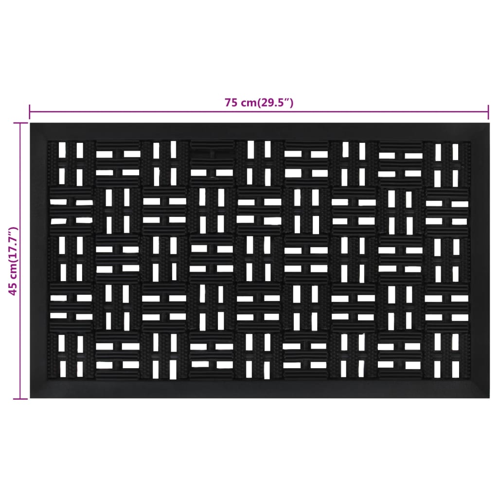 vidaXL Durų kilimėlis, 45x75cm, guma, stačiakampis