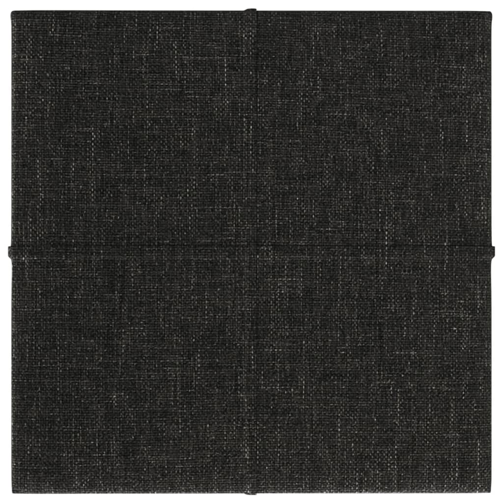 vidaXL Sienų plokštės, 12vnt., juodos, 30x30cm, audinys, 1,08m²