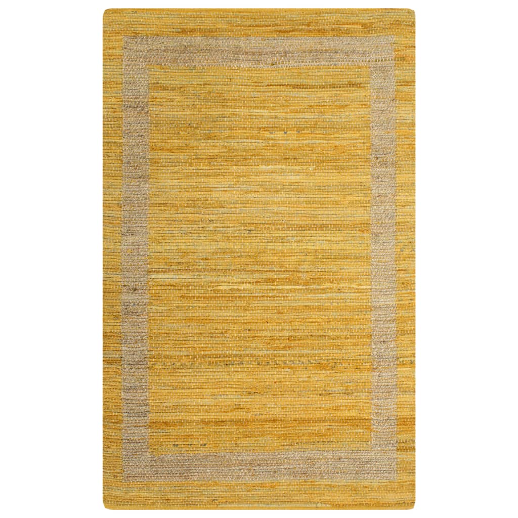 vidaXL Kilimas, geltonos sp., 120x180cm, džiutas, rankų darbo