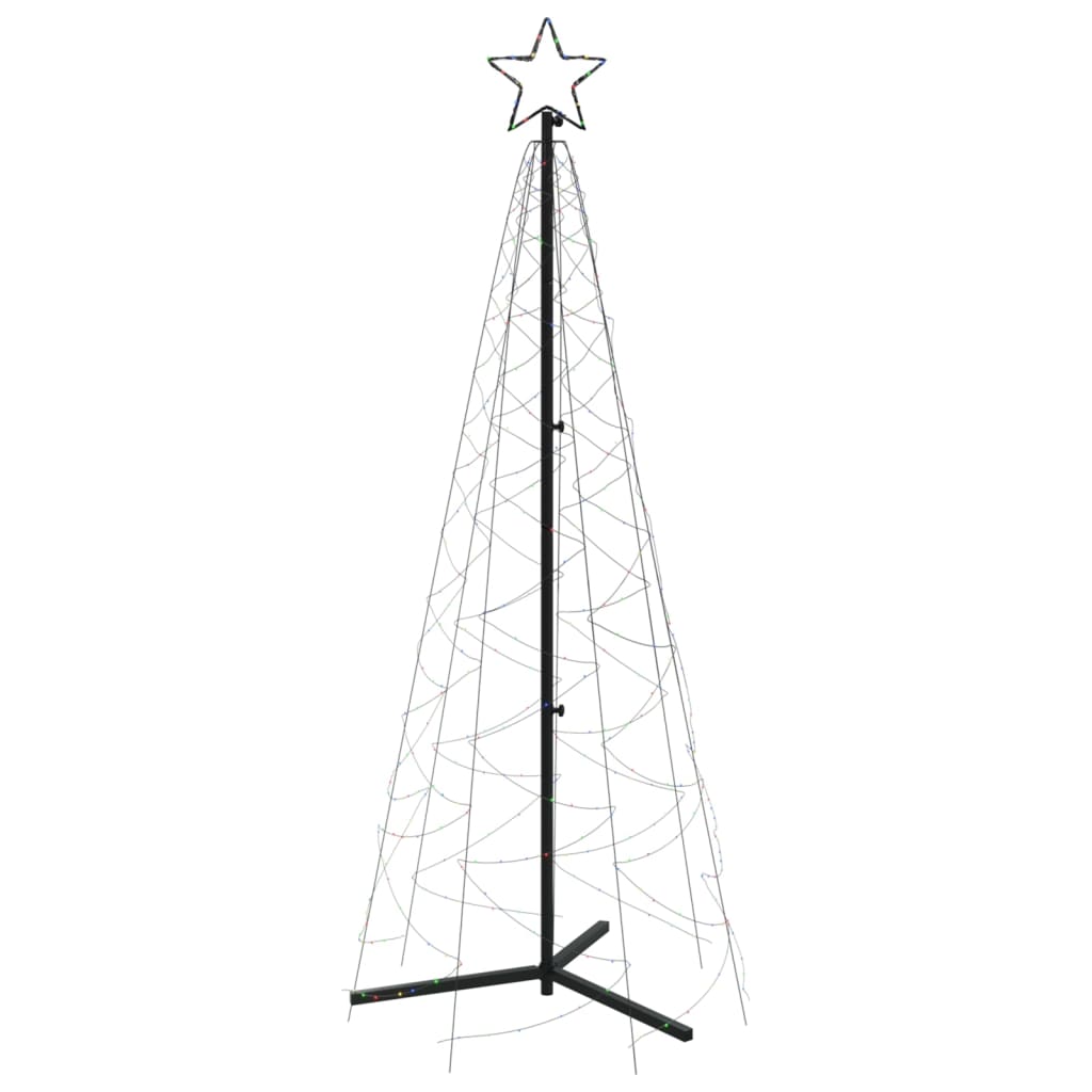 vidaXL Kalėdų eglutė, 70x180cm, kūgio formos, 200 spalvotų LED