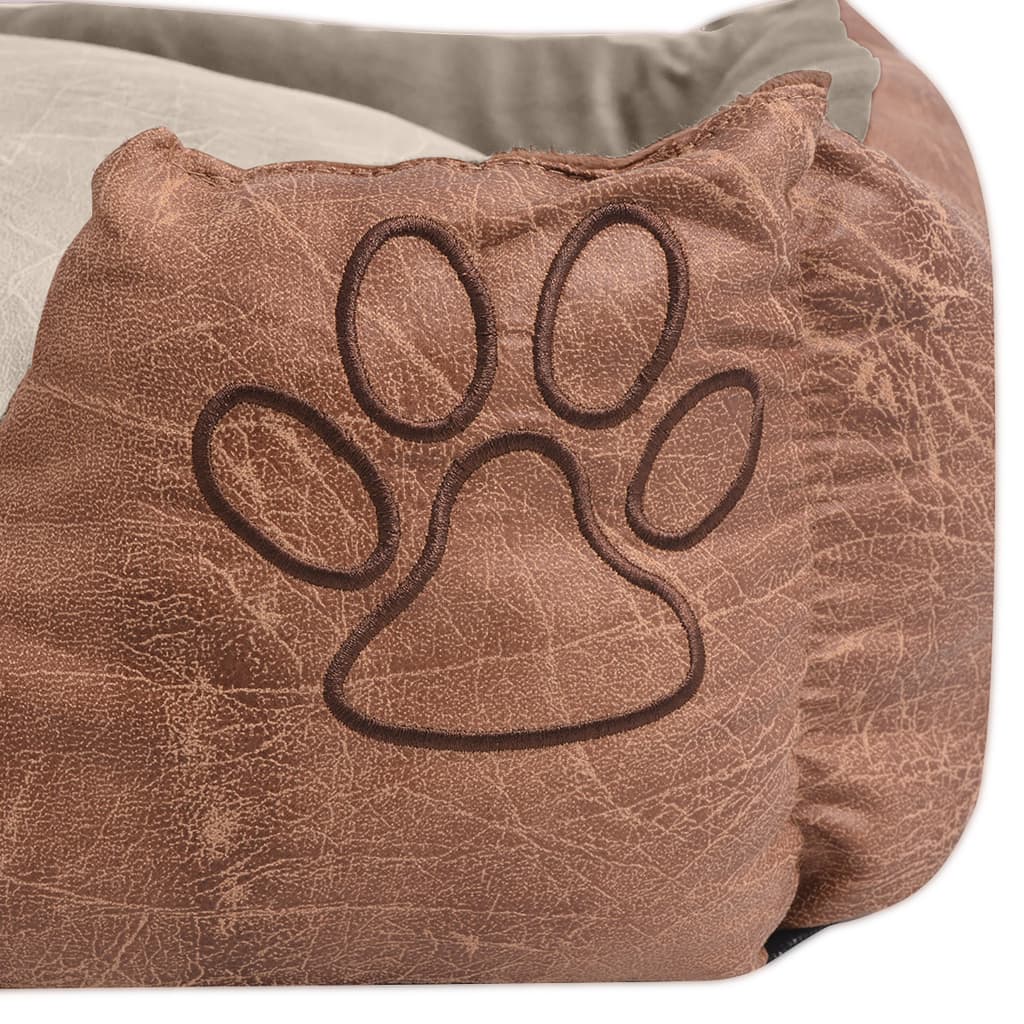 vidaXL Šuns guolis su pagalvėle, PU, dirbtinė oda dydis XXL, smėlinis