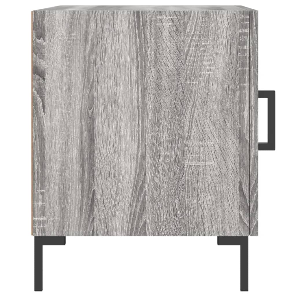 vidaXL Naktinė spintelė, pilka ąžuolo, 40x40x50cm, apdirbta mediena