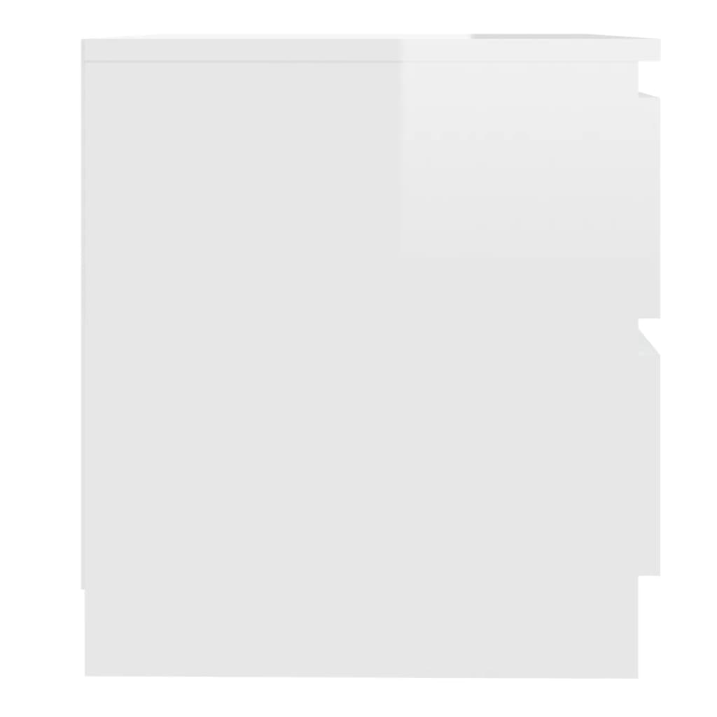 vidaXL Naktinės spintelės, 2vnt., baltos, 50x39x43,5cm, MDP, blizgios