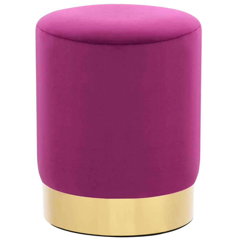 vidaXL Taburetė, violetinės ir auksinės spalvos, aksomas