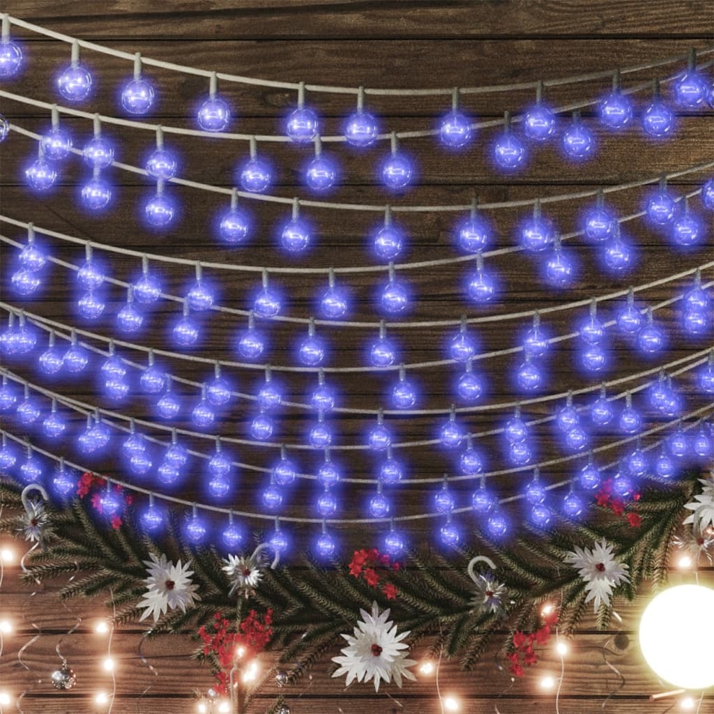 vidaXL Rutuliukų girlianda, 40m, 400 mėlynų LED, 8 funkcijos