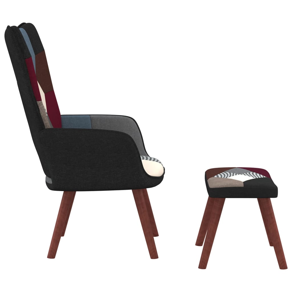 vidaXL Poilsio kėdė su pakoja, audinys, skiautinio dizaino