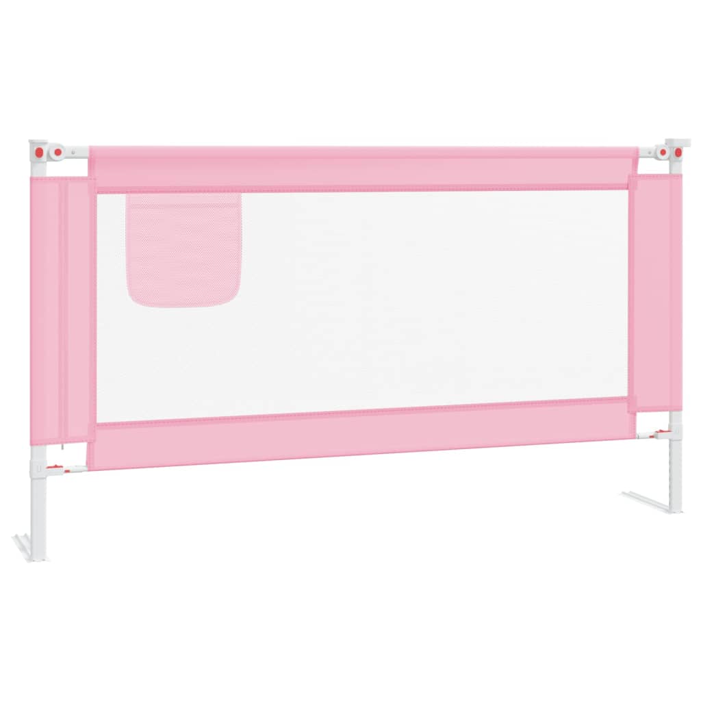 vidaXL Apsauginis turėklas vaiko lovai, rožinis, 150x25cm, audinys