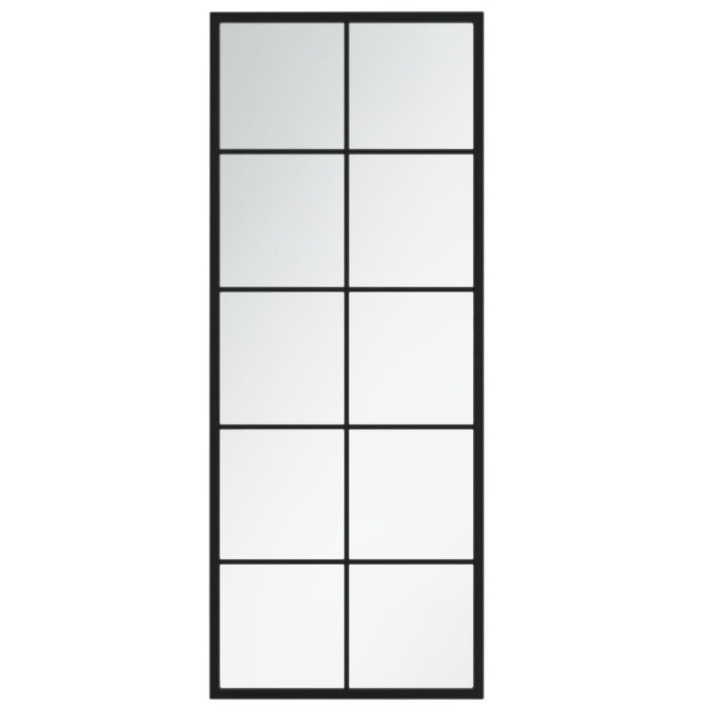 vidaXL Sieninis veidrodis, juodos spalvos, 100x40cm, metalas
