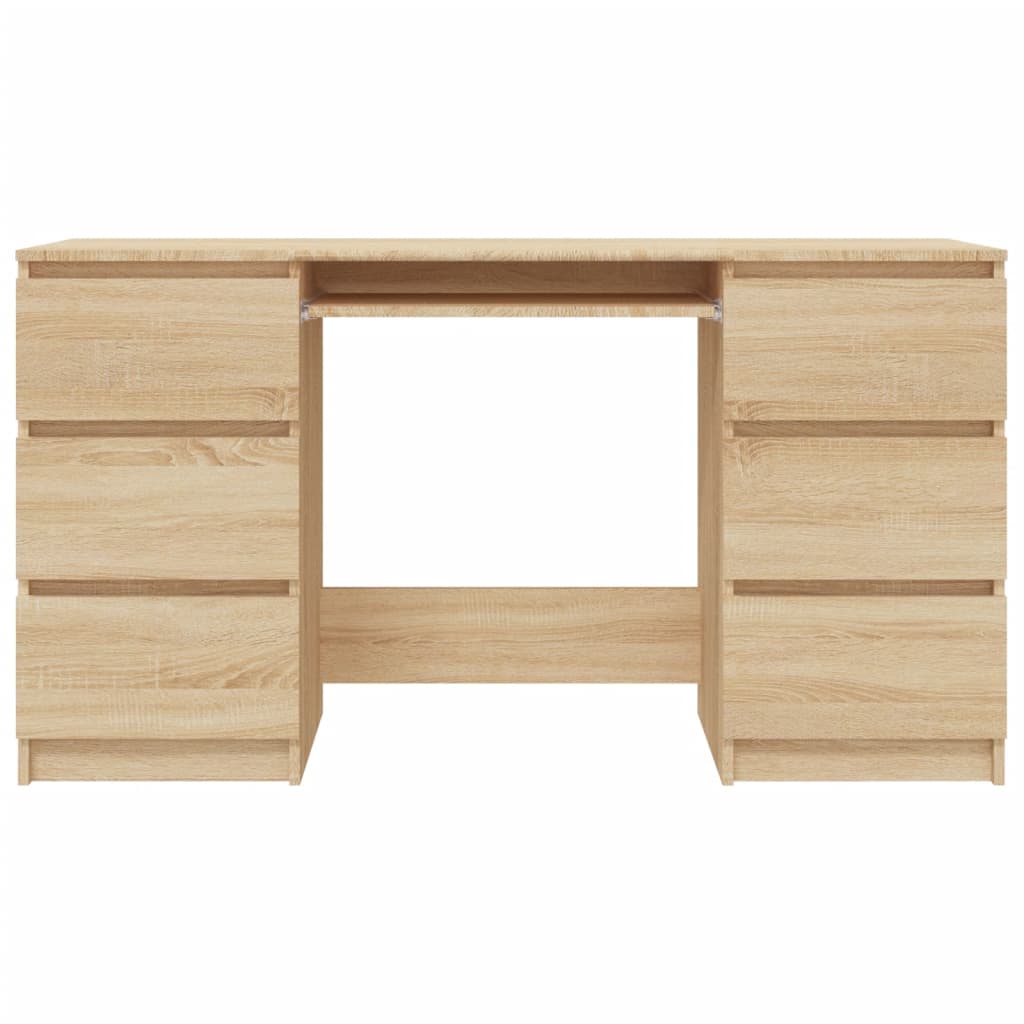 vidaXL Rašomasis stalas, sonoma ąžuolo, 140x50x77cm, apdirbta mediena