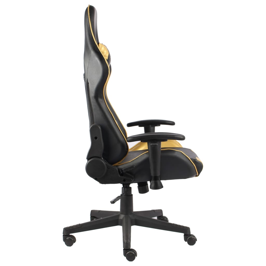 vidaXL Pasukama žaidimų kėdė, auksinės spalvos, PVC