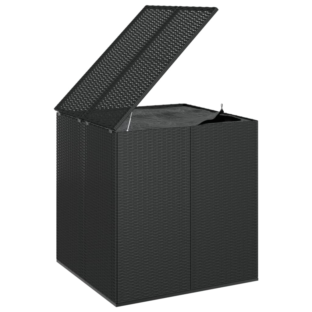 vidaXL Sodo dėžė pagalvėlėms, juoda, 100x97,5x104cm, PE ratanas