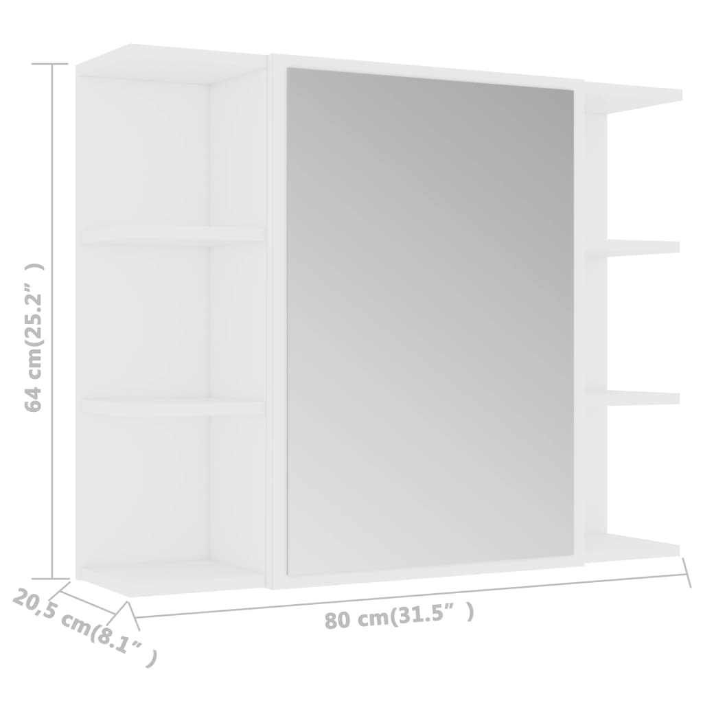 vidaXL Vonios kambario spintelė, baltos spalvos, 80x20,5x64cm, MDP
