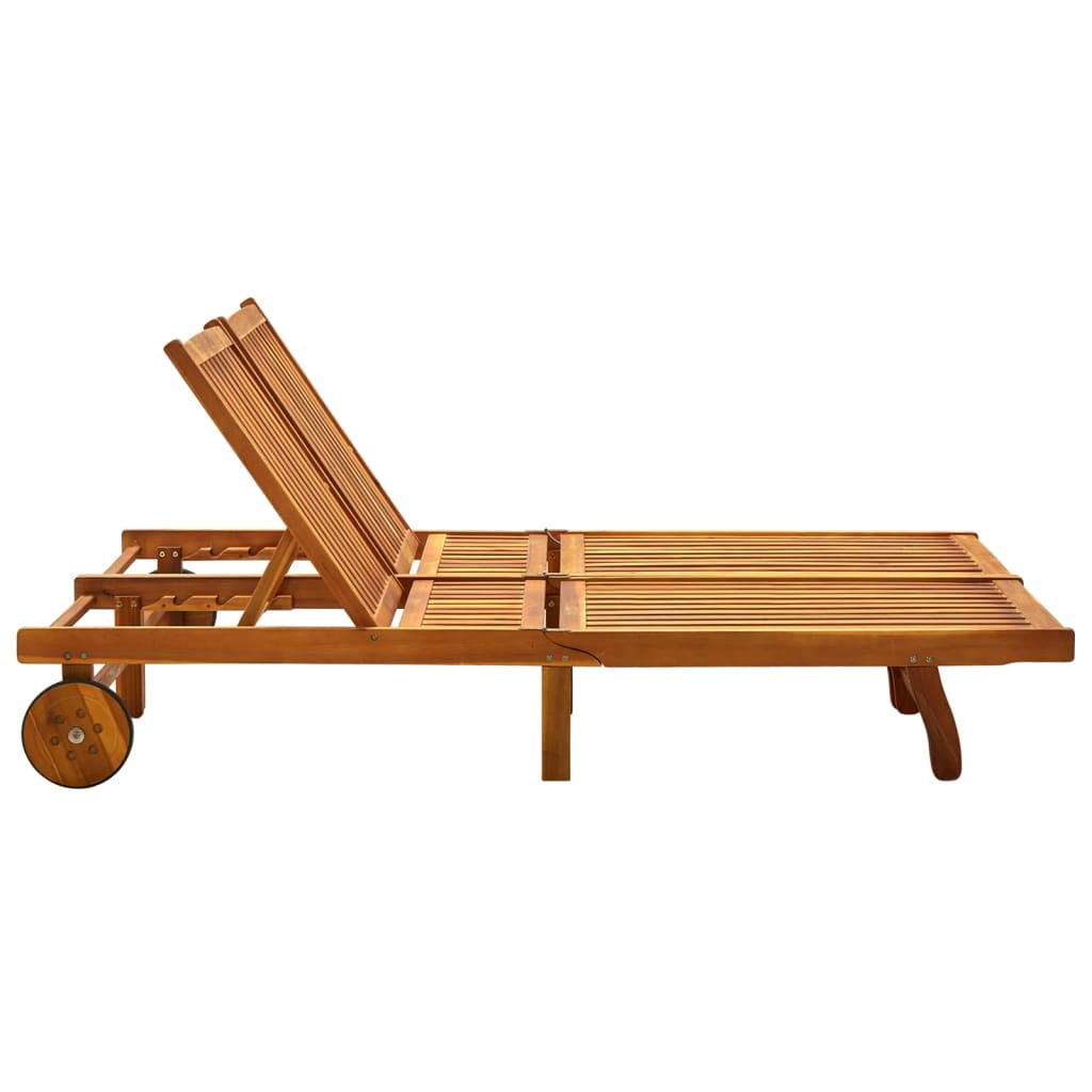 vidaXL Dvivietis sodo saulės gultas su čiužiniu, akacijos medienos masyvas (311873+2x314204)