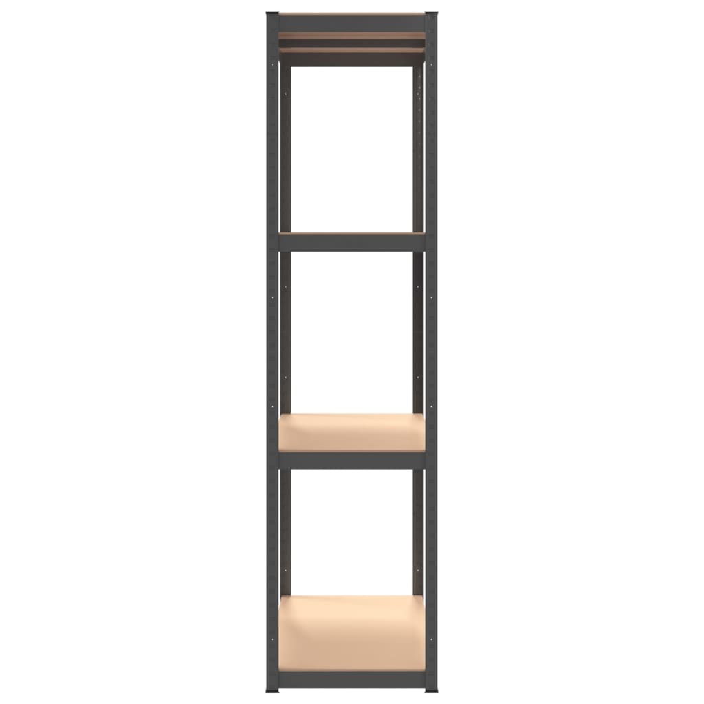 vidaXL Sandėliavimo lentyna, 4 aukštų, antracito, plienas ir mediena