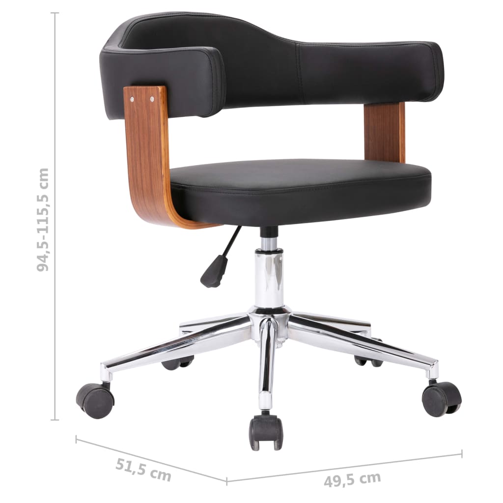 vidaXL Valgomojo kėdės, 2vnt., juodos, mediena ir dirbtinė oda