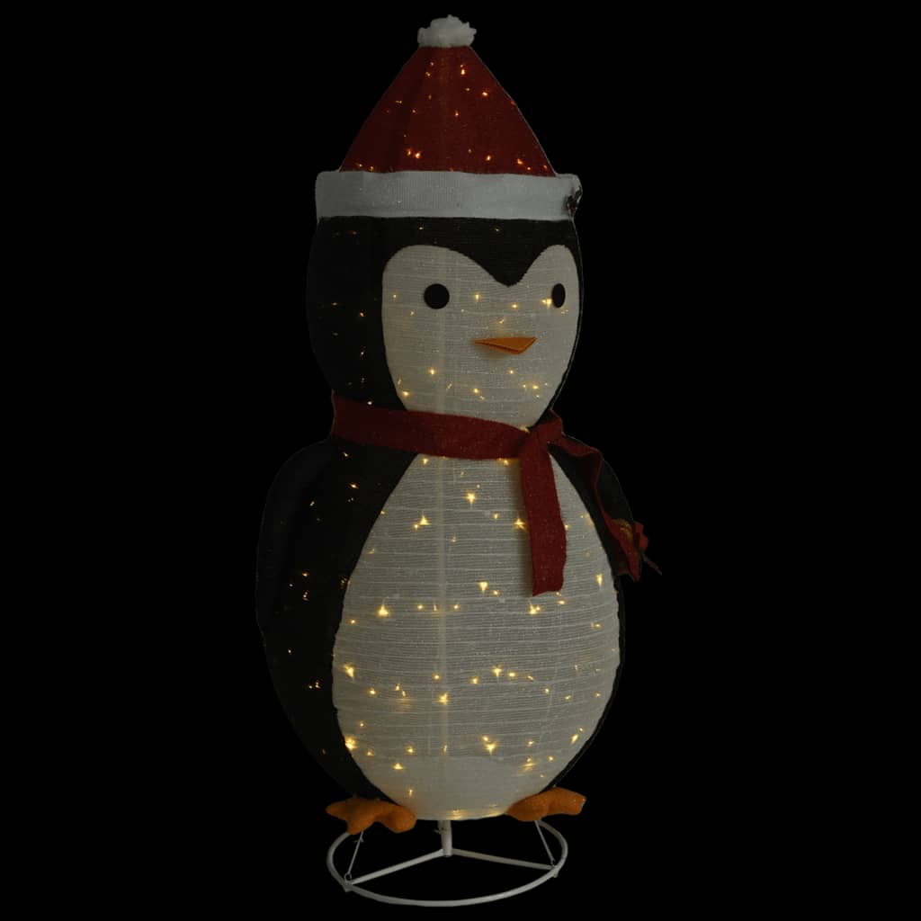 vidaXL Kalėdinė LED dekoracija pingvinas, 180cm, prabangus audinys