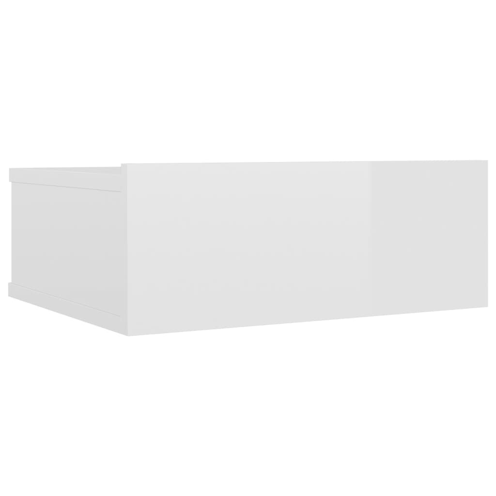 vidaXL Pakabinamas naktinis staliukas, baltas, 40x30x15cm, mediena