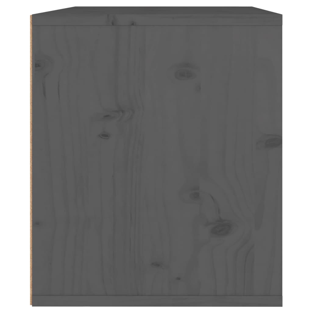 vidaXL Sieninė spintelė, pilka, 45x30x35cm, pušies medienos masyvas