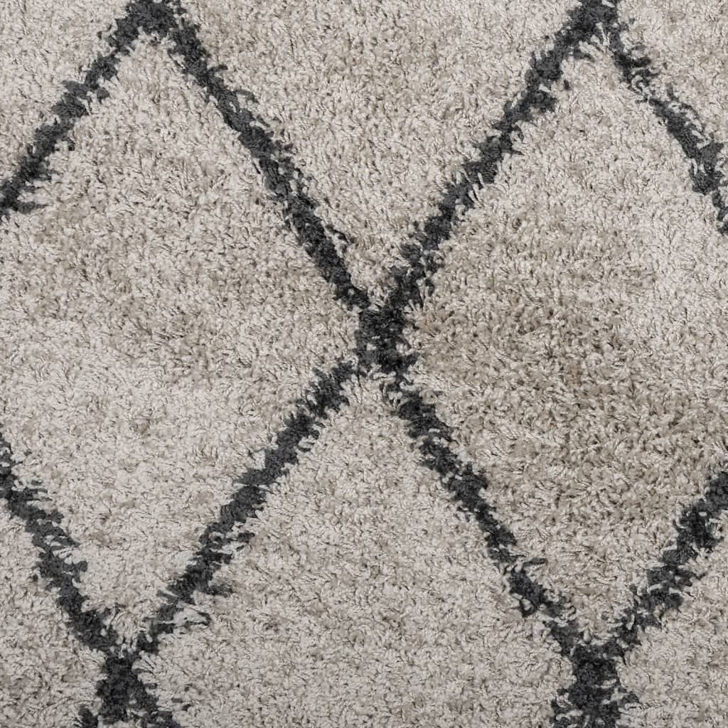 vidaXL Shaggy tipo kilimas, smėlio ir antracito, 60x110cm