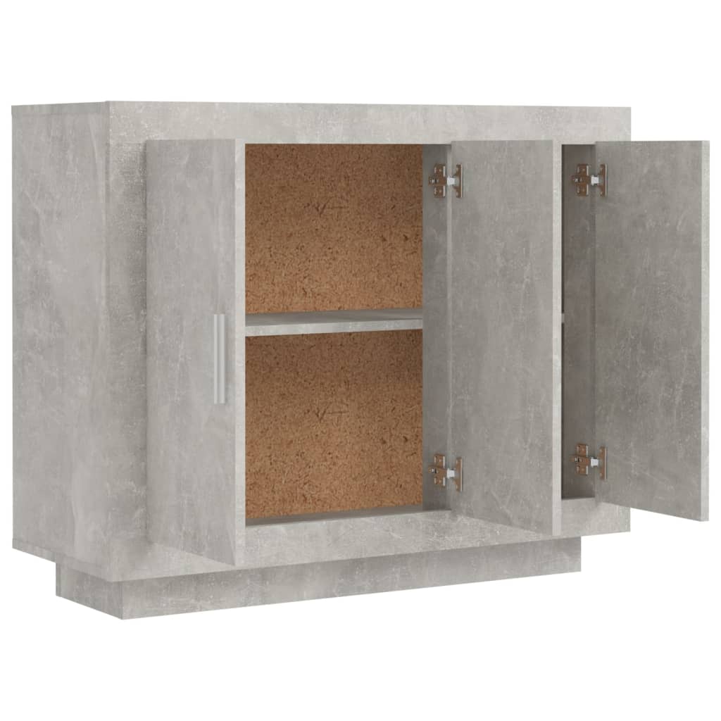 vidaXL Šoninė spintelė, betono pilka, 92x35x75cm, apdirbta mediena