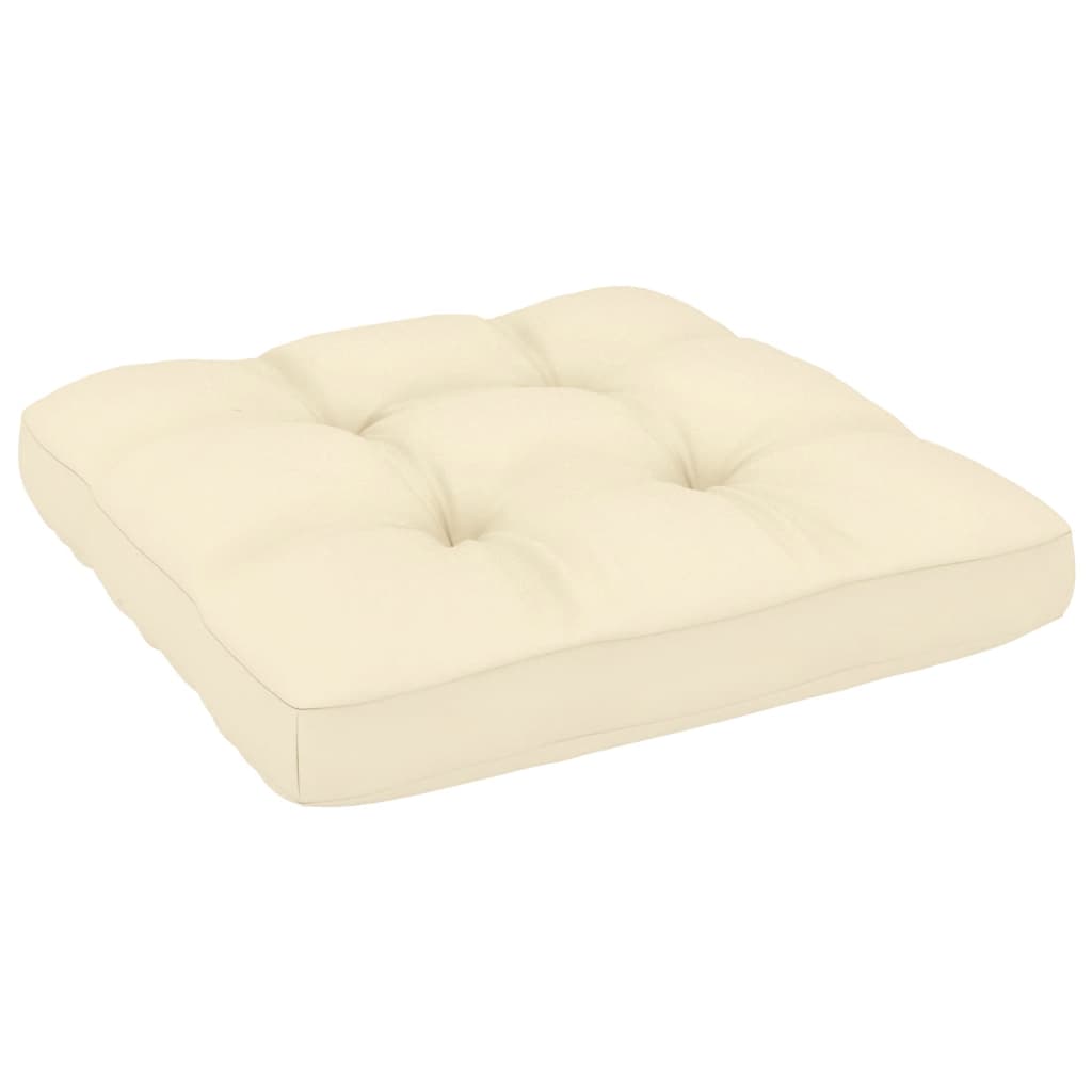 vidaXL Vidurinės sofos dalys su kreminėmis pagalvėlėmis, 2vnt., pušis