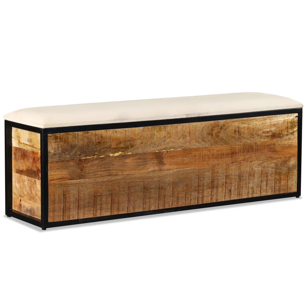 vidaXL Suolas-daiktadėžė, tvirta mango mediena, 120x30x40 cm